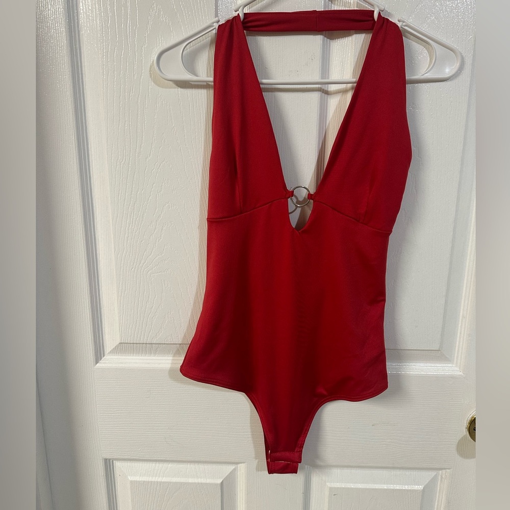 Red Halter body suit